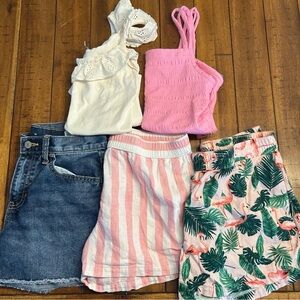 Lot of Old Navy Girls Clothes Sz 10/12 Tanks, 14 Jean Shorts, 14/16 Linen Shorts